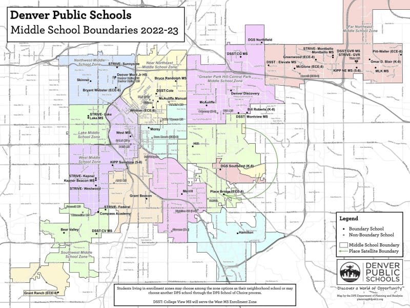 Boundary Map of DPS Middle Schools