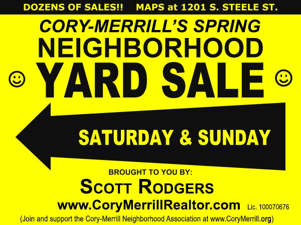 Cory-Merrill Neighborhood Yard Sale, May 6-7 2023 - Denver